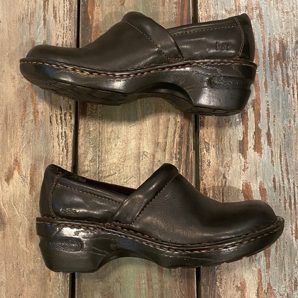 B.O.C. Peggy Clogs Black Leather Comfort Shoes Career Walking Womens Size 8 - Picture 3 of 14